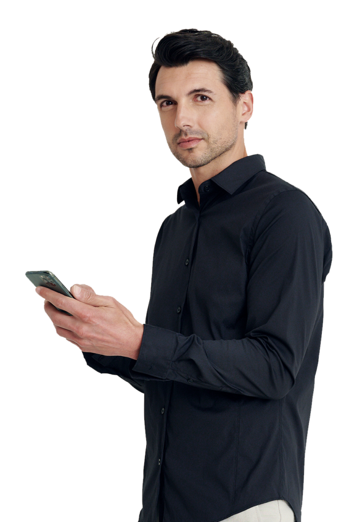 Illustrative photo showing a man holding a mobile phone in her hand.